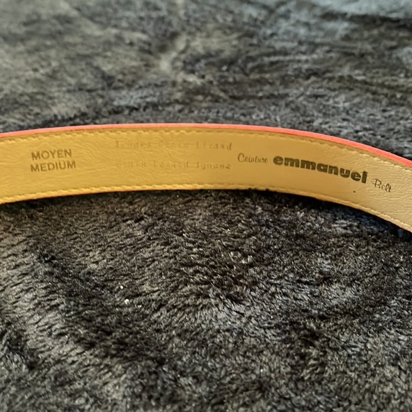 Red Vintage Emmanuel Iguana grain lizard belt - Picture 2 of 4